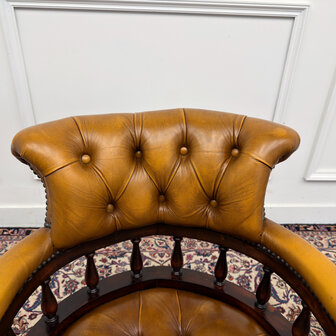 Klassiek-Engels-Antiek-Oud-Vintage-Chesterfiel-Bureaustoel-Captain-Chair-5