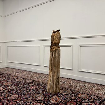 groot-kunstwerk-tuinbeeld-uil-op-boomstam-met-oren-2