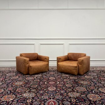 Frigerio-Cooper-lederen-fauteuils-Design-bruin