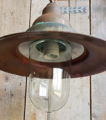 Landelijke koperen hanglamp stallamp 3