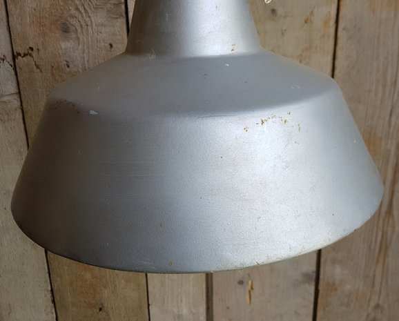 Antieke industriele hanglamp zilvergrijs 3
