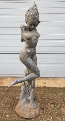 Antiek-tuinbeeld-brons-Art-Nouveau-danseres-standbeeld-kunstwerk-oud
