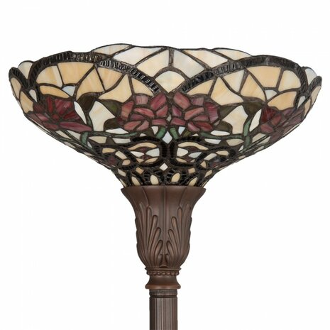 Tiffany-vloerlamp-beige-rood-glas-bloemen-rond-staande-lamp-4