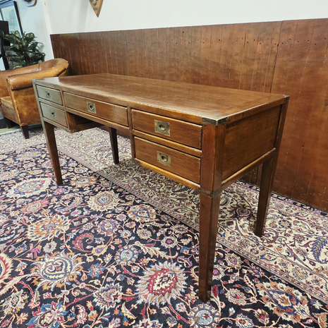 Klassieke-Engelse-eikenhout-campaign-maritieme-schrijftafel-bureau-eik-messing-3