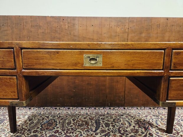 Klassieke-Engelse-eikenhout-campaign-maritieme-schrijftafel-bureau-eik-messing-9