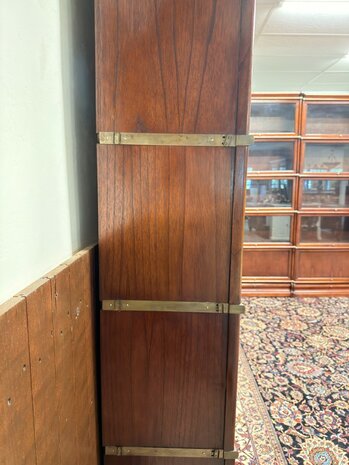 Klassiek-Oud-Engels-Antiek-Chesterfield-Originele-Globe-Wernicke-Modulaire-Boekenkast-Hoekkast-Bibliotheekkast-Vitrinekast