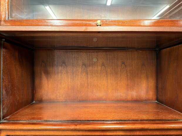 Klassiek-Oud-Engels-Antiek-Chesterfield-Originele-Globe-Wernicke-Modulaire-Boekenkast-Hoekkast-Bibliotheekkast-Vitrinekast