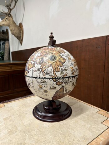 Klassiek-Oud-Antiek-Italiaans-Zoffoli-Bar-Drank-Globe-Weredbol-Tafelmodel