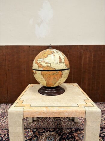 Klassiek-Oud-Antiek-Italiaans-Zoffoli-Bar-Drank-Globe-Weredbol-Tafelmodel