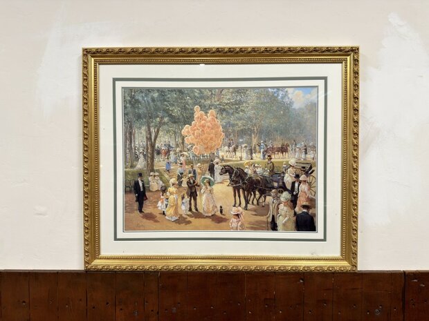 Klassiek-Oud-Antiek-Engels-Prent-van-The-Balloon-Seller-Alan-Maley