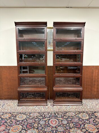 Klassiek-Oud-Antiek-Engels-Globe-Wernicke-Stijl-Boekenkast-Vitrinekast-Boekenkasten