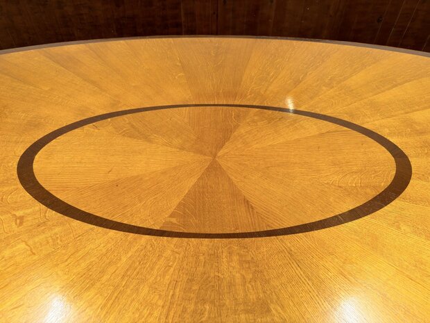 Klassiek-Oud-Antiek-Engels-Chesterfield-Globe-Wernicke-Art-Deco-Vergadertafel-Conferentietafel-Tafel