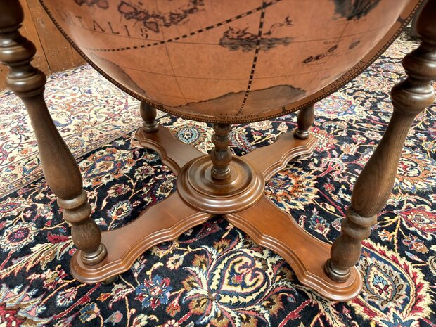 Grote-Klassiek-Oud-Antiek-Italiaans-Italiaanse-Globe-Wereld-bol-Barglobe-Drankglobe-van-Zoffoli