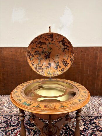 Grote-Klassiek-Oud-Antiek-Italiaans-Italiaanse-Globe-Wereld-bol-Barglobe-Drankglobe-van-Zoffoli