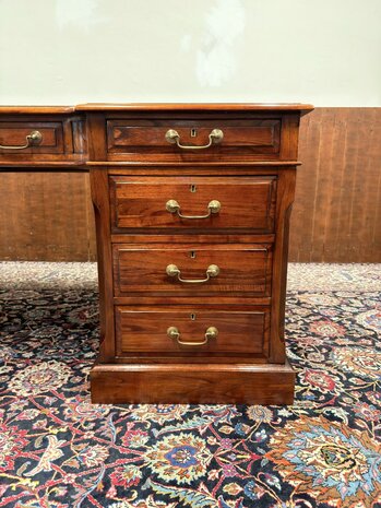 Klassiek-Oud-Engels-Antiek-Chesterfield-Mahoniehouten-Globe-Wernicke-Bureau-Desk-Partnerdesk