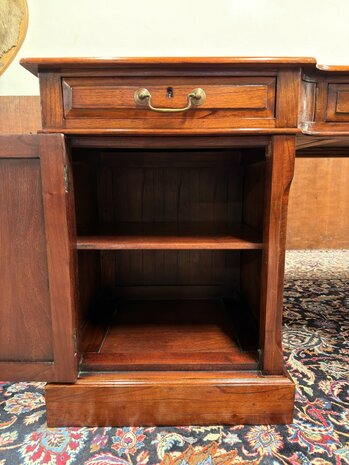 Klassiek-Oud-Engels-Antiek-Chesterfield-Mahoniehouten-Globe-Wernicke-Bureau-Desk-Partnerdesk