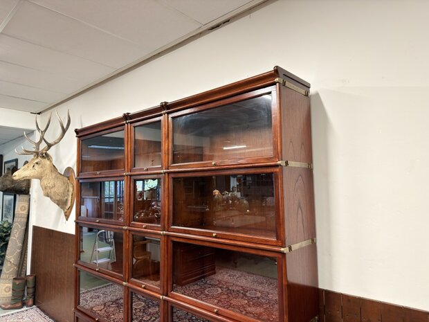 Antiek-Oud-Engels-Klassiek-Chesterfield-Origineel-Globe-Wernicke-Vitrinekast-Boekenkasten-Bibliotheekkast-Boekenkast