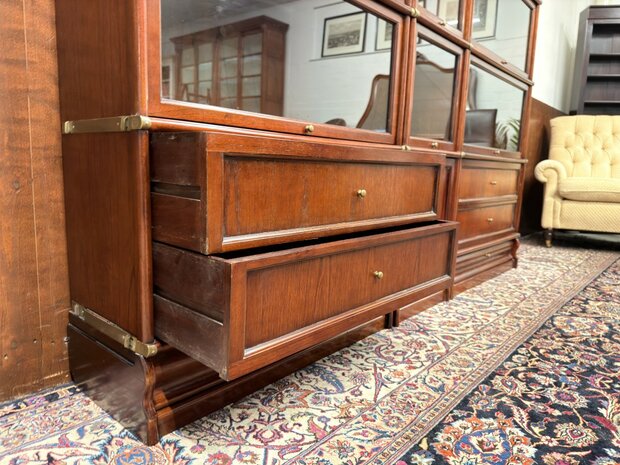 Antiek-Oud-Engels-Klassiek-Chesterfield-Origineel-Globe-Wernicke-Vitrinekast-Boekenkasten-Bibliotheekkast-Boekenkast