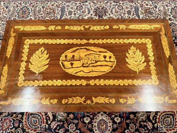 Klassiek-Oud-Antiek-19e-eeuws-Nederlandse-Speeltafel-Game-Table