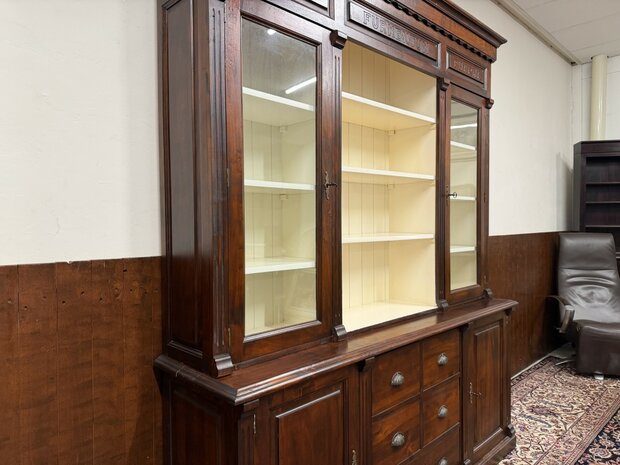 Klassiek-Engels-Antiek-Oud-Chesterfield-Apothekerskast-Boekenkast