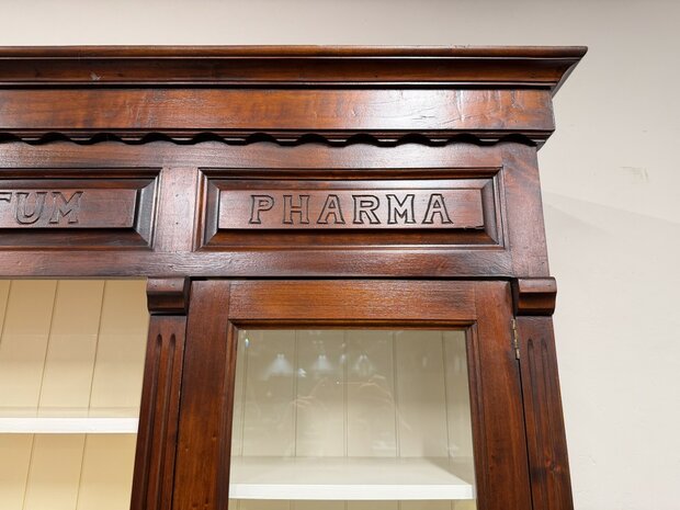 Klassiek-Engels-Antiek-Oud-Chesterfield-Apothekerskast-Boekenkast
