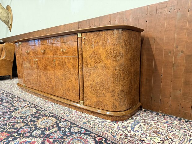 Klassiek-Oud-Antiek-Italiaans-Wortelnotenhout-Kantoorkast-Dressoir