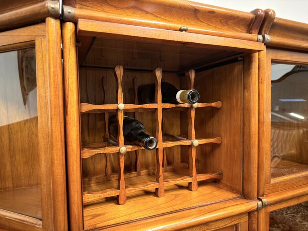 Klassiek-Engels-Antiek-Oud-Chesterfield-Originele-Globe-Wernicke-Wijnrek-in-Boekenkast