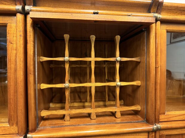 Klassiek-Engels-Antiek-Oud-Chesterfield-Originele-Globe-Wernicke-Wijnrek-in-Boekenkast-5