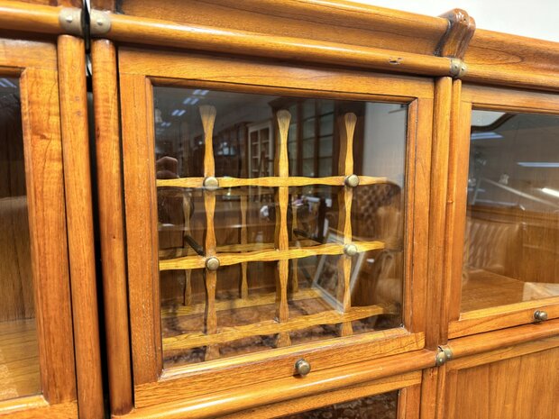 Klassiek-Engels-Antiek-Oud-Chesterfield-Originele-Globe-Wernicke-Wijnrek-in-Boekenkast-6