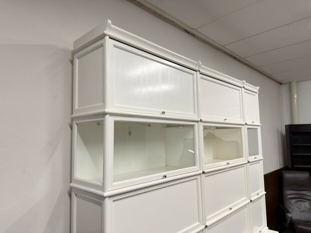 Klassiek-Engels-Antiek-Oud-Originele-Globe-Wernicke-Boekenkast-Wit