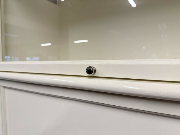 Klassiek-Engels-Antiek-Oud-Originele-Globe-Wernicke-Boekenkast-Wit