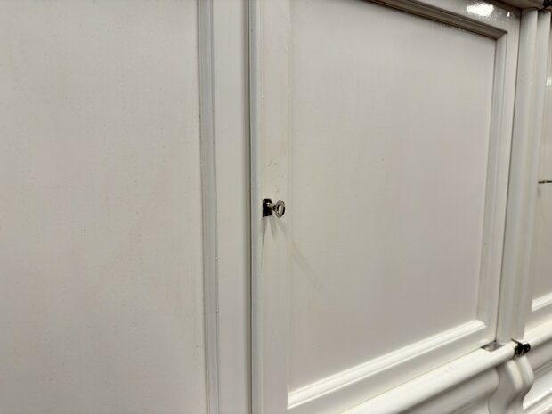 Klassiek-Engels-Antiek-Oud-Originele-Globe-Wernicke-Boekenkast-Wit