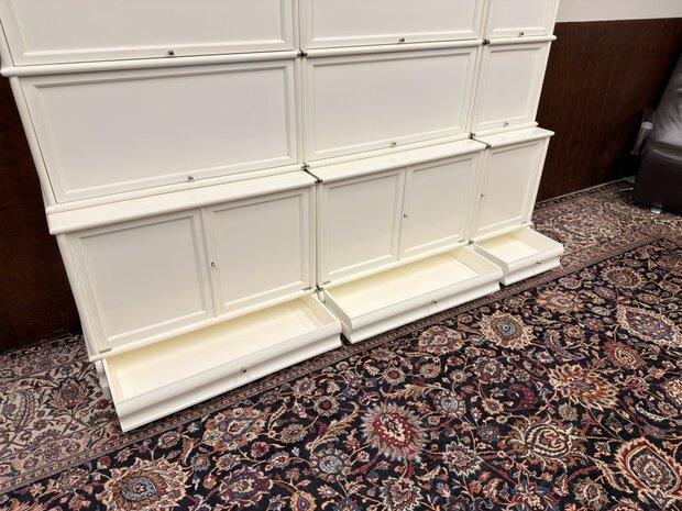 Klassiek-Engels-Antiek-Oud-Originele-Globe-Wernicke-Boekenkast-Wit