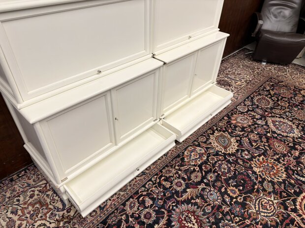 Klassiek-Engels-Antiek-Oud-Originele-Globe-Wernicke-Dressoir-Boekenkast-Wit