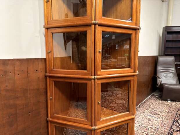 Klassiek-Engels-Antiek-Oud-Originele-Globe-Wernicke-Halfronde-Vitrinekast-Boekenkast