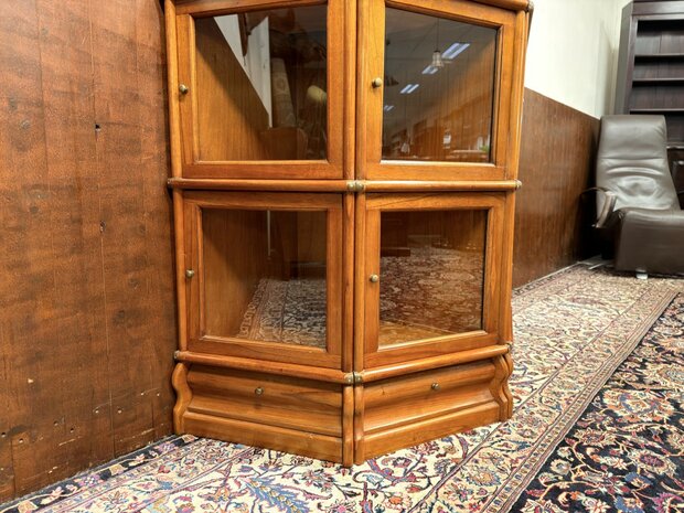 Klassiek-Engels-Antiek-Oud-Originele-Globe-Wernicke-Halfronde-Vitrinekast-Boekenkast