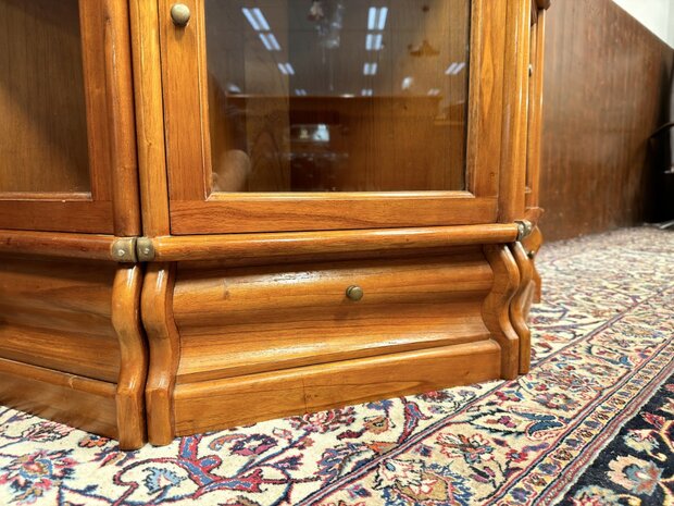 Klassiek-Engels-Antiek-Oud-Originele-Globe-Wernicke-Halfronde-Vitrinekast-Boekenkast