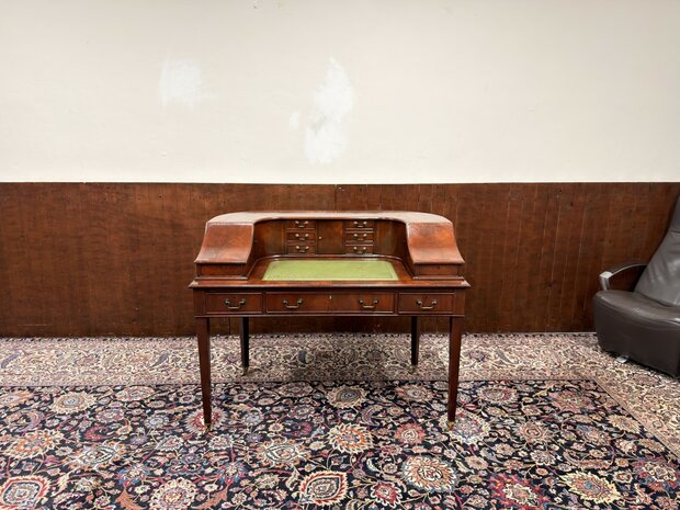 Antiek-Oud-Klassiek-Engels-Chesterfield-Secretaire-Bureau-Desk