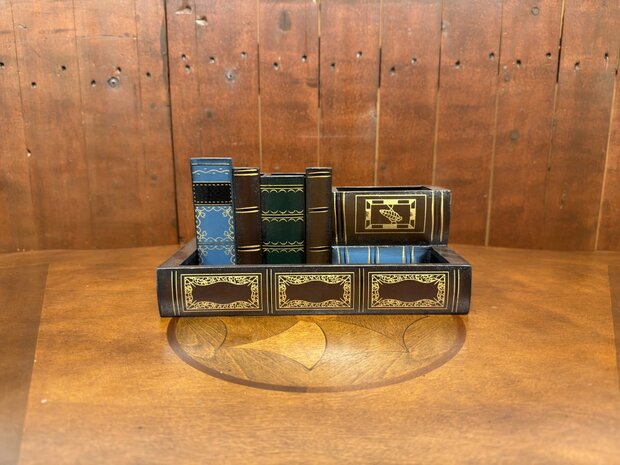 Klassiek-Engels-Bureau-Boeken-Accessoire-Pennenbak