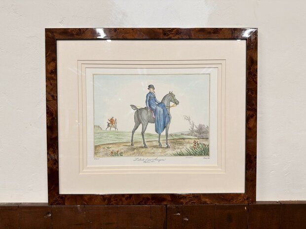 Klassiek-Antiek-Oud-Franse-Prent-L'attente-D'une-Amarone