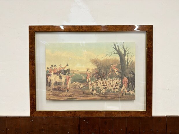 Klassiek-Oud-Antiek-Engels-Prent-The-Death-Wortelnotenhout-Lijst