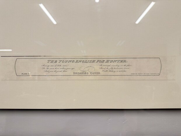 Klassiek-Oud-Antiek-Engels-Prent-Breaking-Cover-Wortelnotenhout-Lijst-3