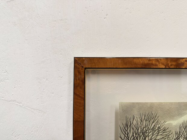 Klassiek-Oud-Antiek-Engels-Prent-Snipe-Shooting-Wortelnotenhout-Lijst-1