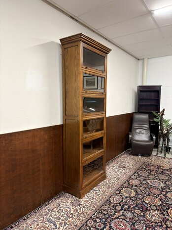 Klassiek-Engels-Antiek-Oud-Chesterfield-Globe-Wernicke-Boekenkast-Bibliotheekkast