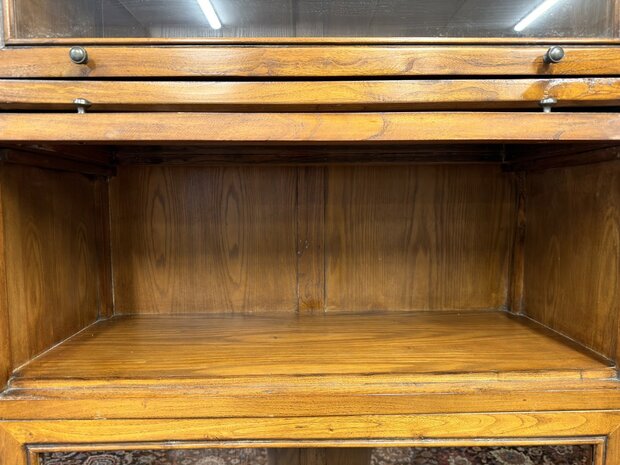 Klassiek-Engels-Antiek-Oud-Chesterfield-Globe-Wernicke-Boekenkast-Bibliotheekkast