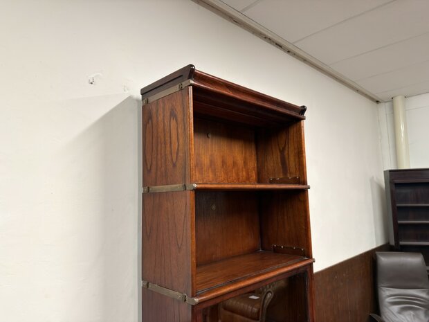 Klassiek-Engels-Antiek-Oud-Chesterfield-Originele-Globe-Wernicke-Boekenkast-Kast-Mahoniehout