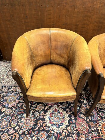 Klassiek-Engels-Antiek-Oud-Chesterfield-Schaapsleder-Schaap-Leder-Set-Stoelen-Eetkamerstoelen-Stoel