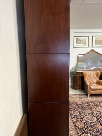 Klassiek-Oud-Antiek-Engels-Chesterfield-Mahonie-Globe-Wernicke-Boekenkast-Kast-Bibliotheekkast