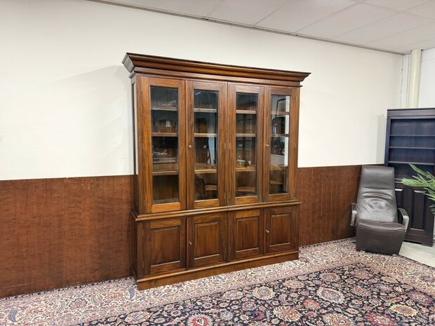 Klassiek-Engels-Antiek-Oud-Chesterfield-Mahonie-Buffetkast-Boekenkast-Kast