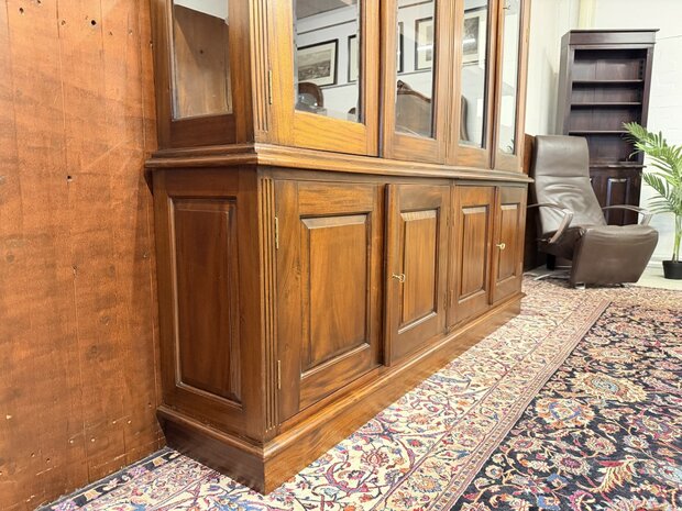 Klassiek-Engels-Antiek-Oud-Chesterfield-Mahonie-Buffetkast-Boekenkast-Kast